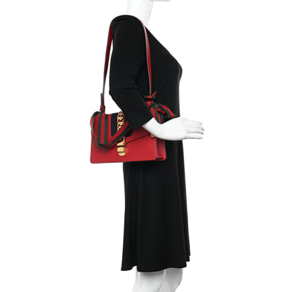 Gucci Calfskin Sylvie Top Handle Bag Hibiscus Red 3 of 20