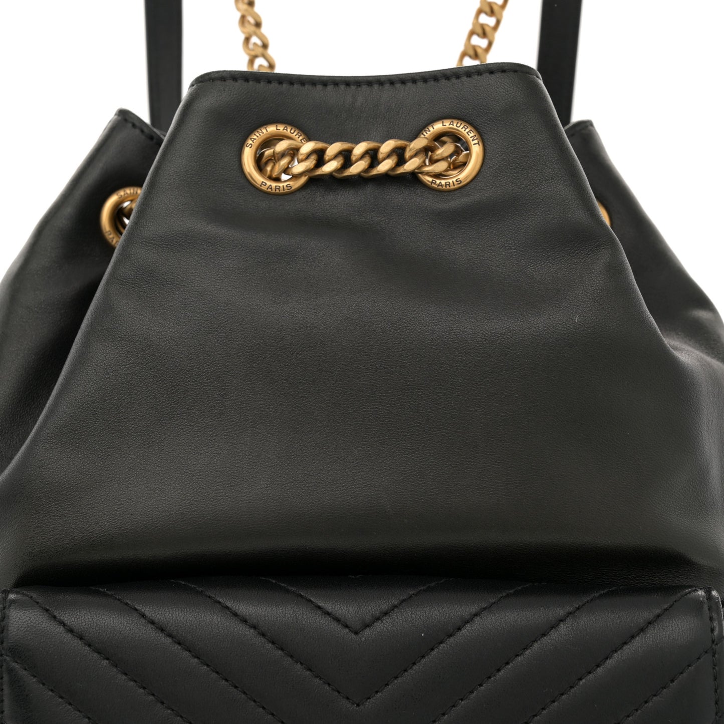 Lambskin Matelasse Monogram Joe Backpack Black