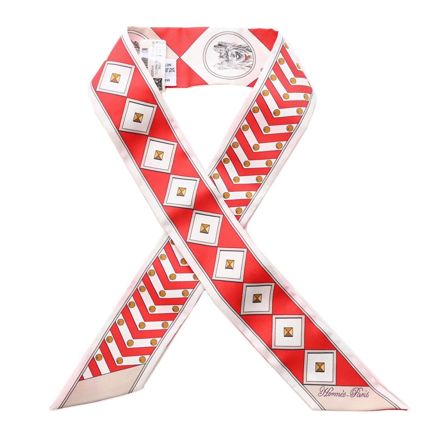 Silk Colliers et Chiens Twilly Rouge White Mastic