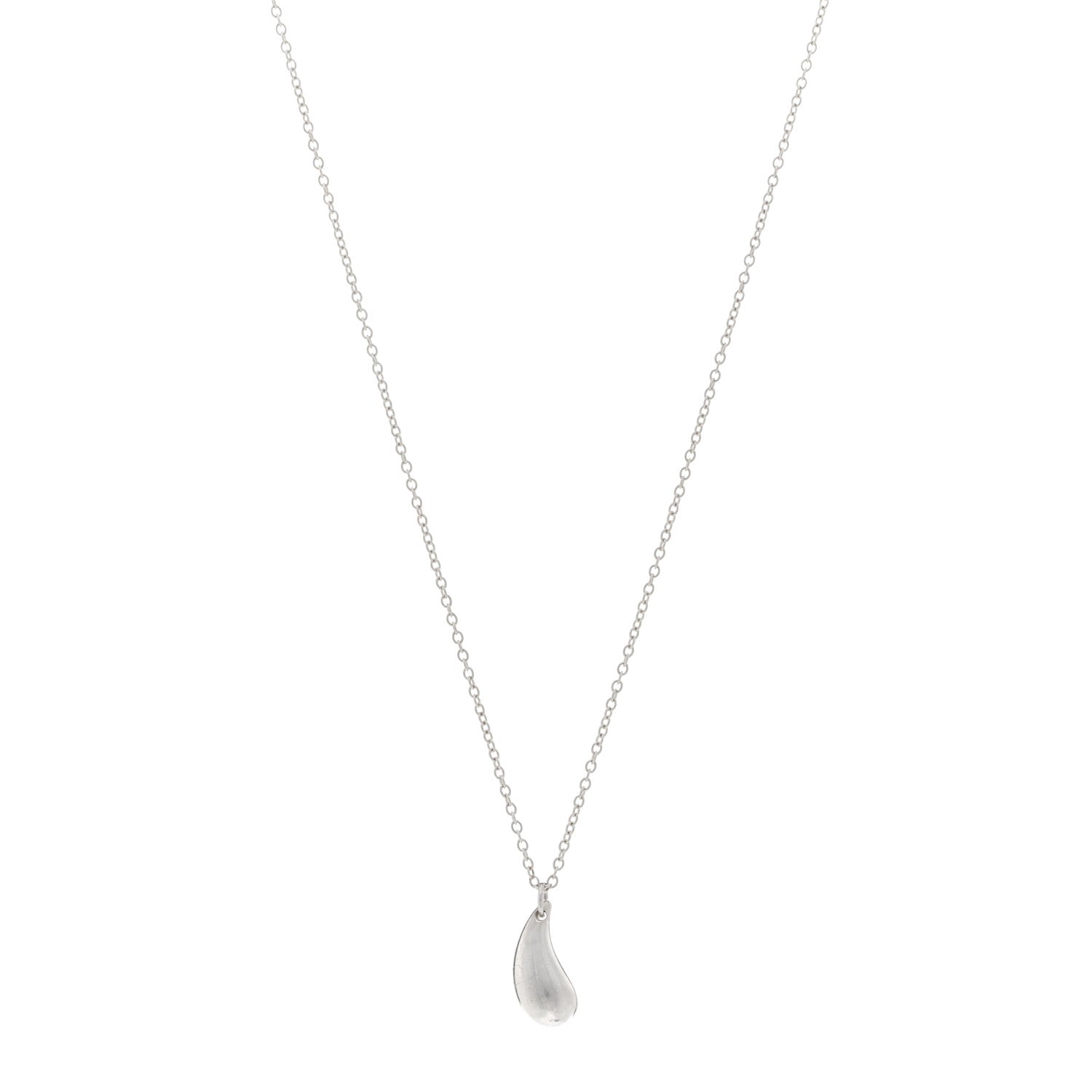 Tiffany Sterling Silver 12mm Elsa Peretti Teardrop Pendant Necklace 1 of 4