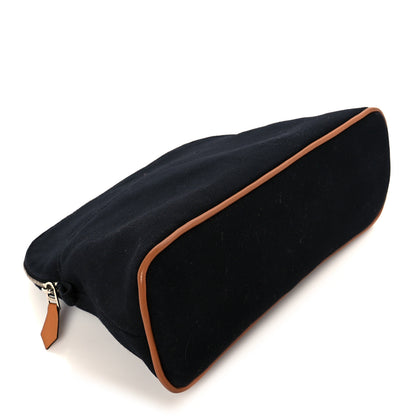 Hermes Cotton Canvas Bolide Travel Cosmetic Pouch MM Black 4 of 8
