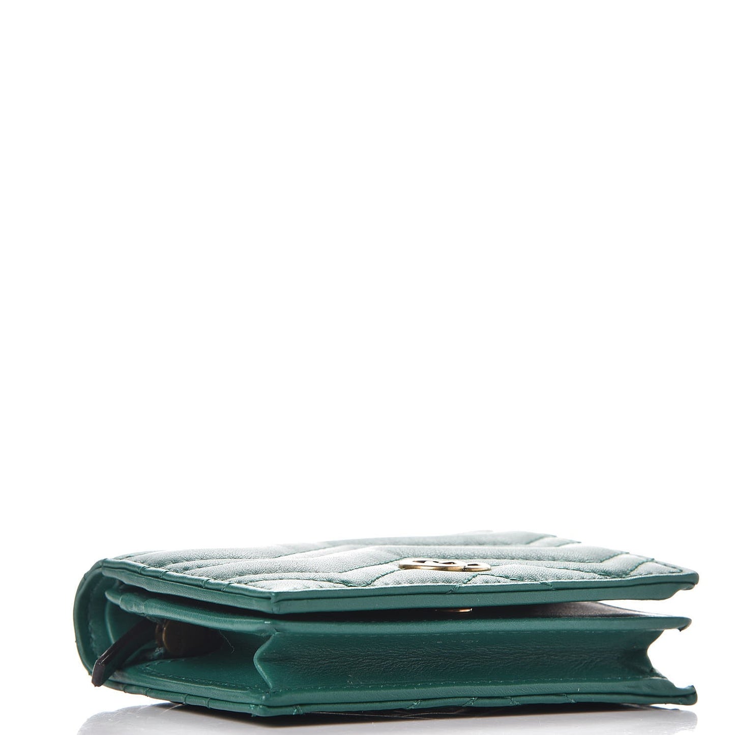 Calfskin Matelasse GG Marmont Card Case Wallet Emerald