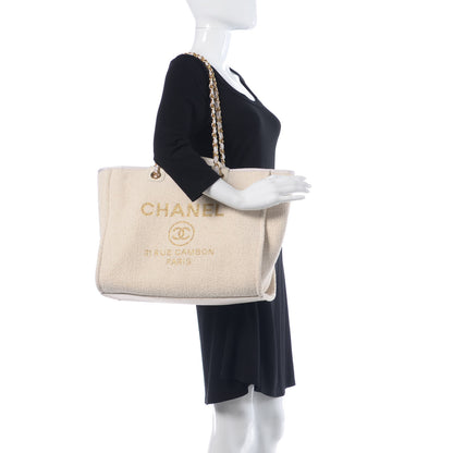 Chanel Lurex Boucle Medium Deauville Tote White 2 of 9