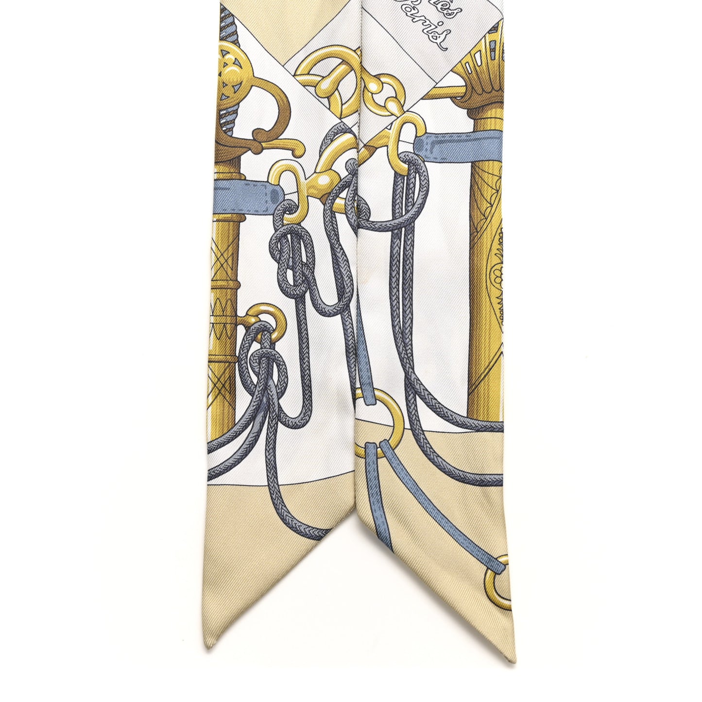 Silk Cliquetis Twilly White Jaune Clair Dore