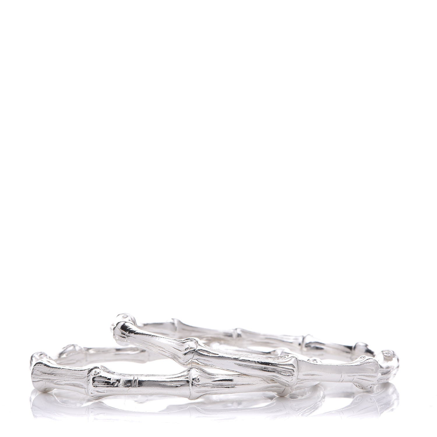 Tiffany Sterling Silver 2 Bamboo Bangle Bracelet Set 1 of 4