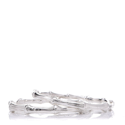 Tiffany Sterling Silver 2 Bamboo Bangle Bracelet Set 1 of 4