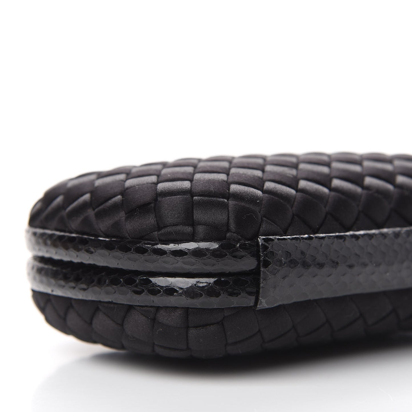 Satin Intreccio Impero Ayers Knot Clutch Black