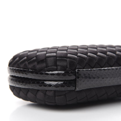 Bottega Veneta Satin Intreccio Impero Ayers Knot Clutch Black 5 of 8