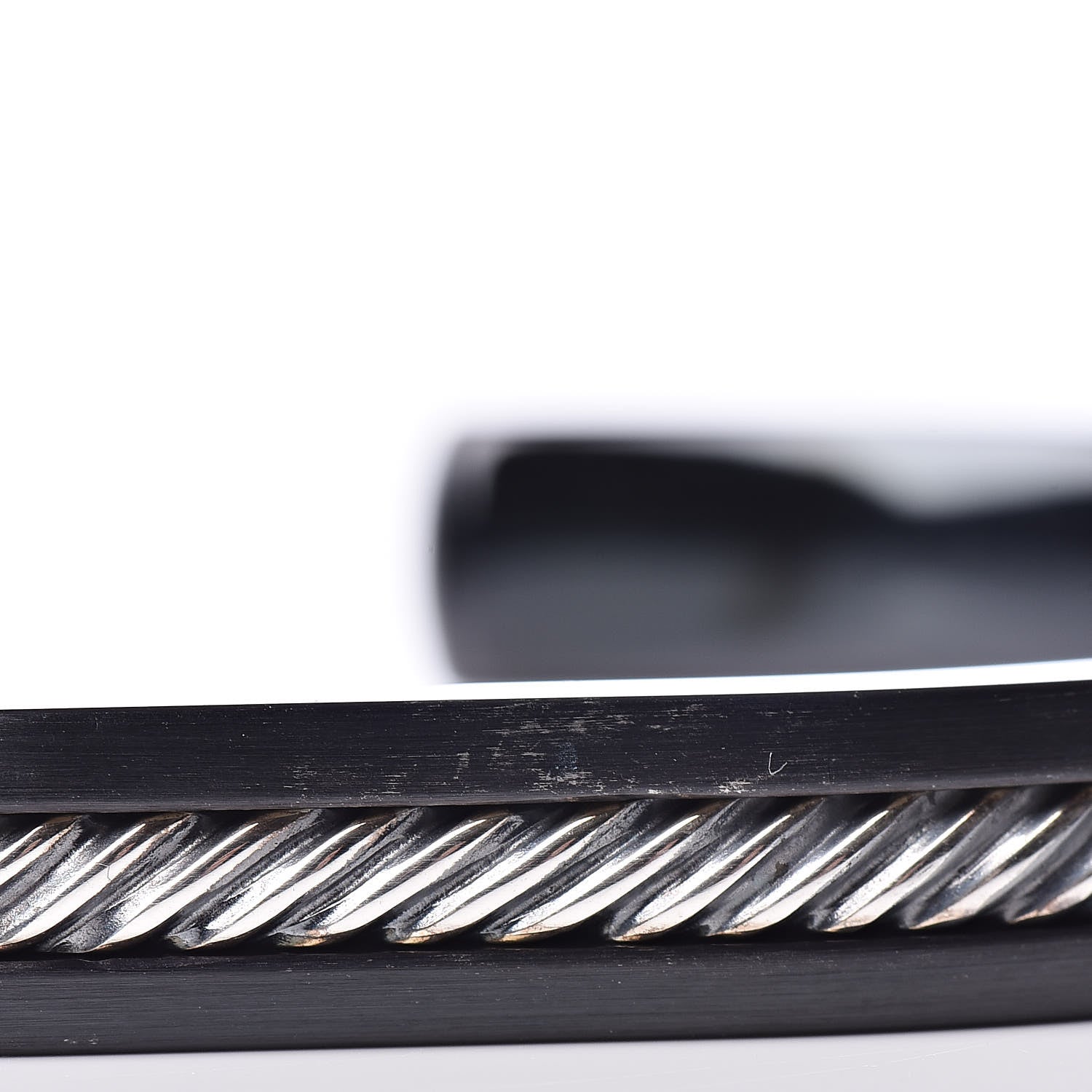David Yurman Titanium Sterling Silver Cuff Bracelet Black 6 of 7