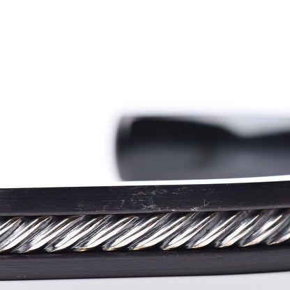 David Yurman Titanium Sterling Silver Cuff Bracelet Black 6 of 7