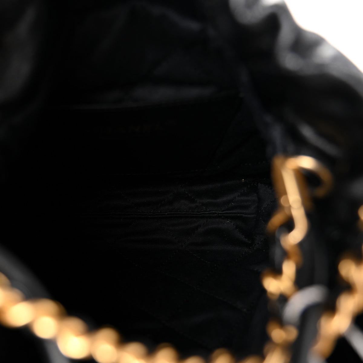 Chanel Shiny Crumpled Calfskin Quilted Pearl Mini Chanel 22 Black 5 of 10