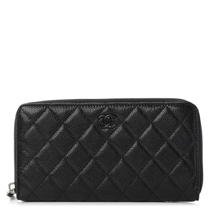 Chanel Caviar Quilted Incognito Large Gusset Zip Around Wallet Black 1 of 8