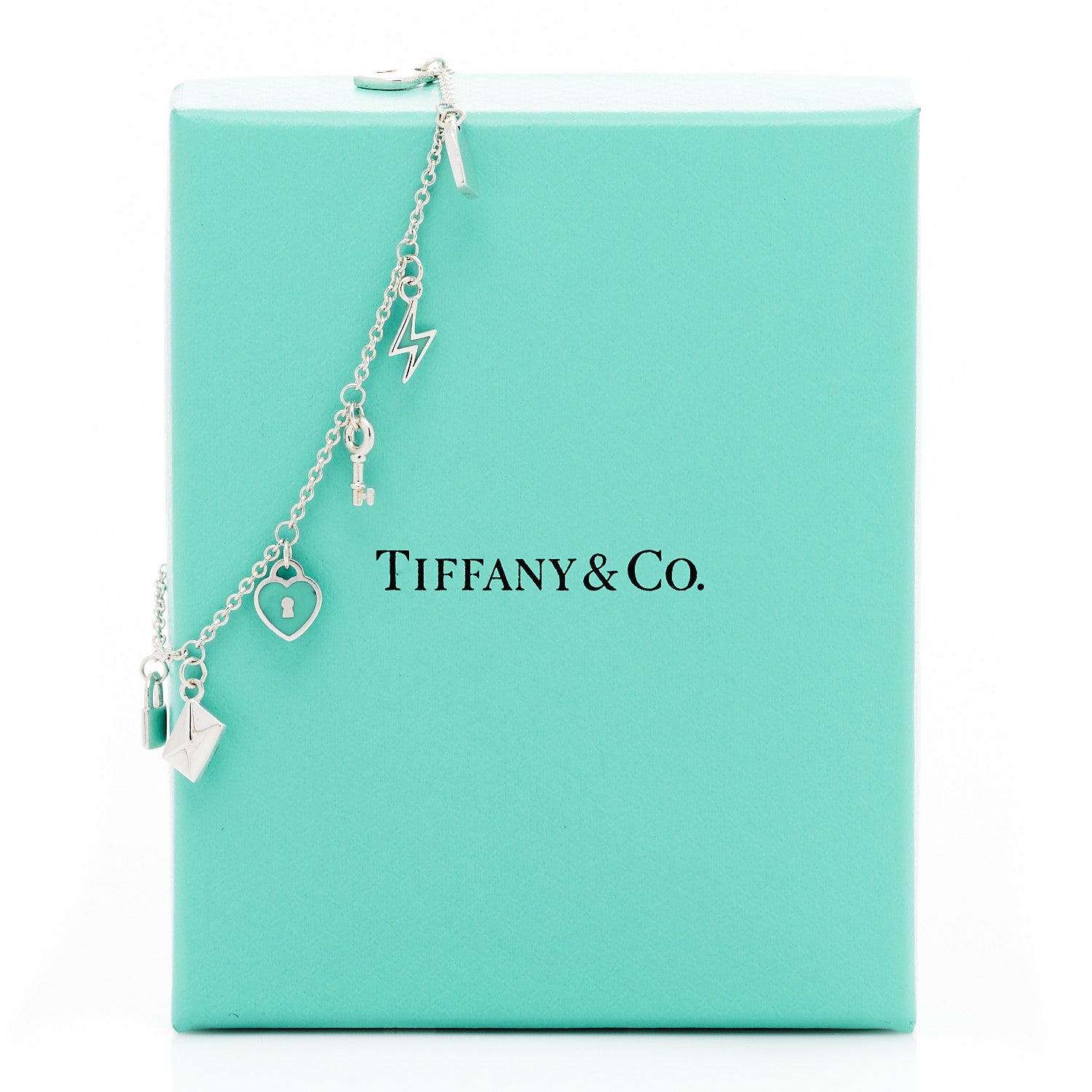 Tiffany Sterling Silver Enamel Love Notes Charm Bracelet Blue 4 of 4