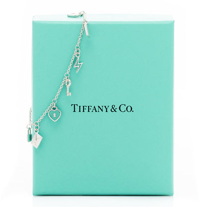 Tiffany Sterling Silver Enamel Love Notes Charm Bracelet Blue 4 of 4