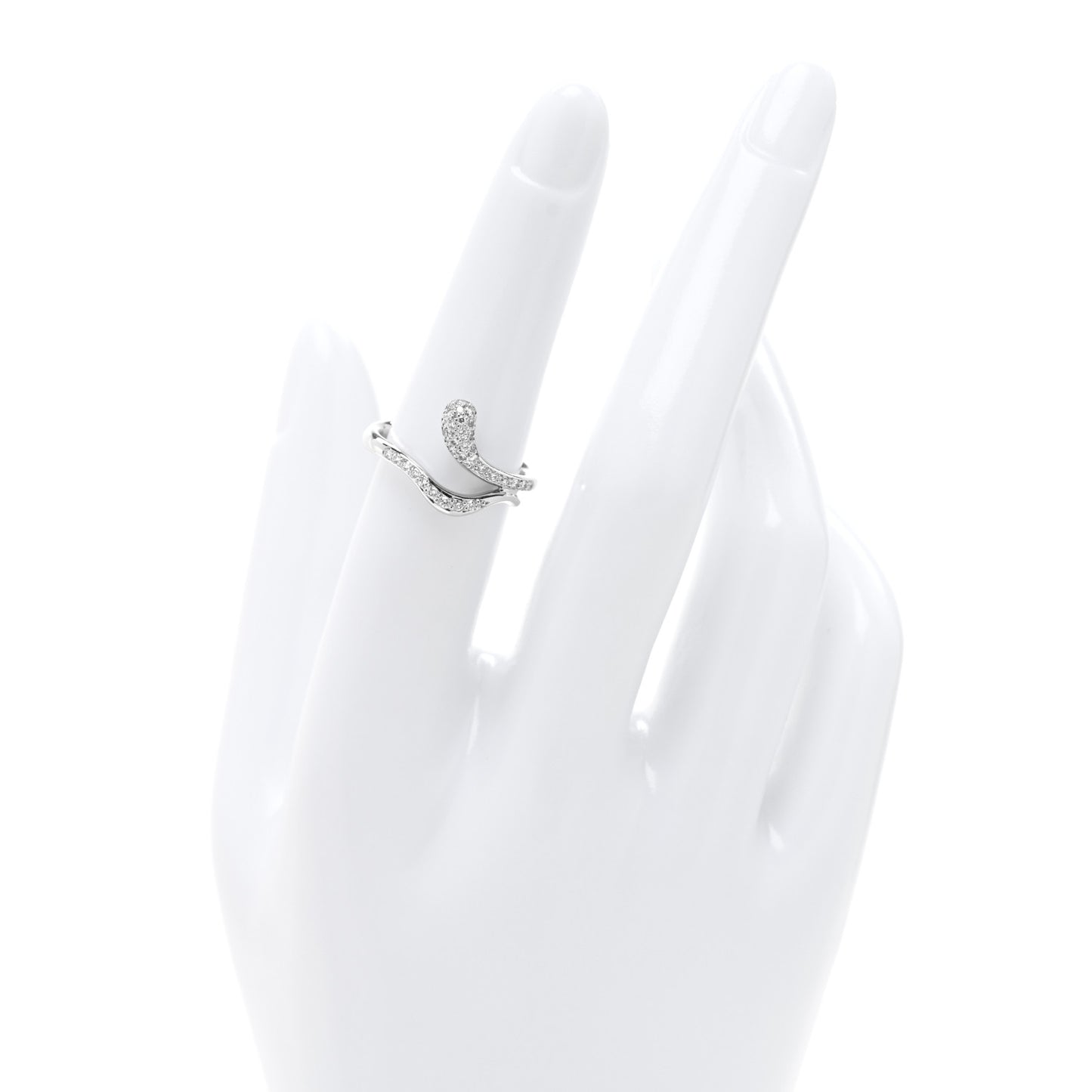 Platinum Diamond Elsa Peretti Open Form Teardrop Ring 51 5.75