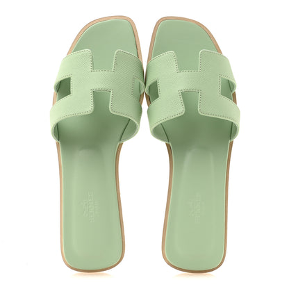 Hermes Epsom Oran Sandals 40 Vert Jade 2 of 10