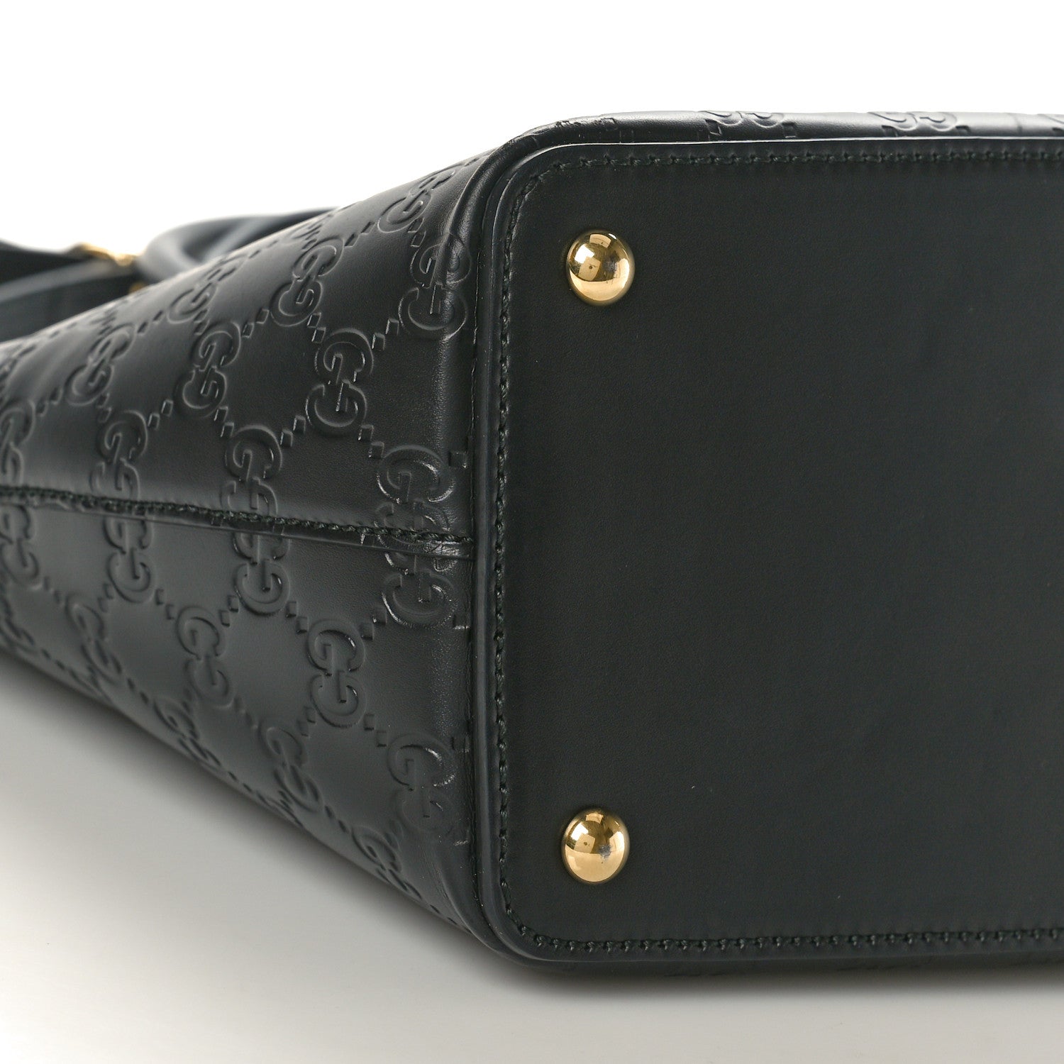 Gucci Guccissima Small Zippered Bucket Tote Black 9 of 10
