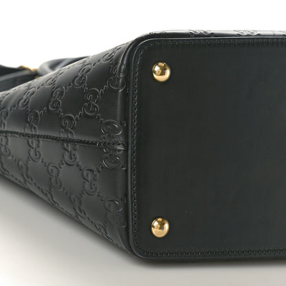 Gucci Guccissima Small Zippered Bucket Tote Black 9 of 10