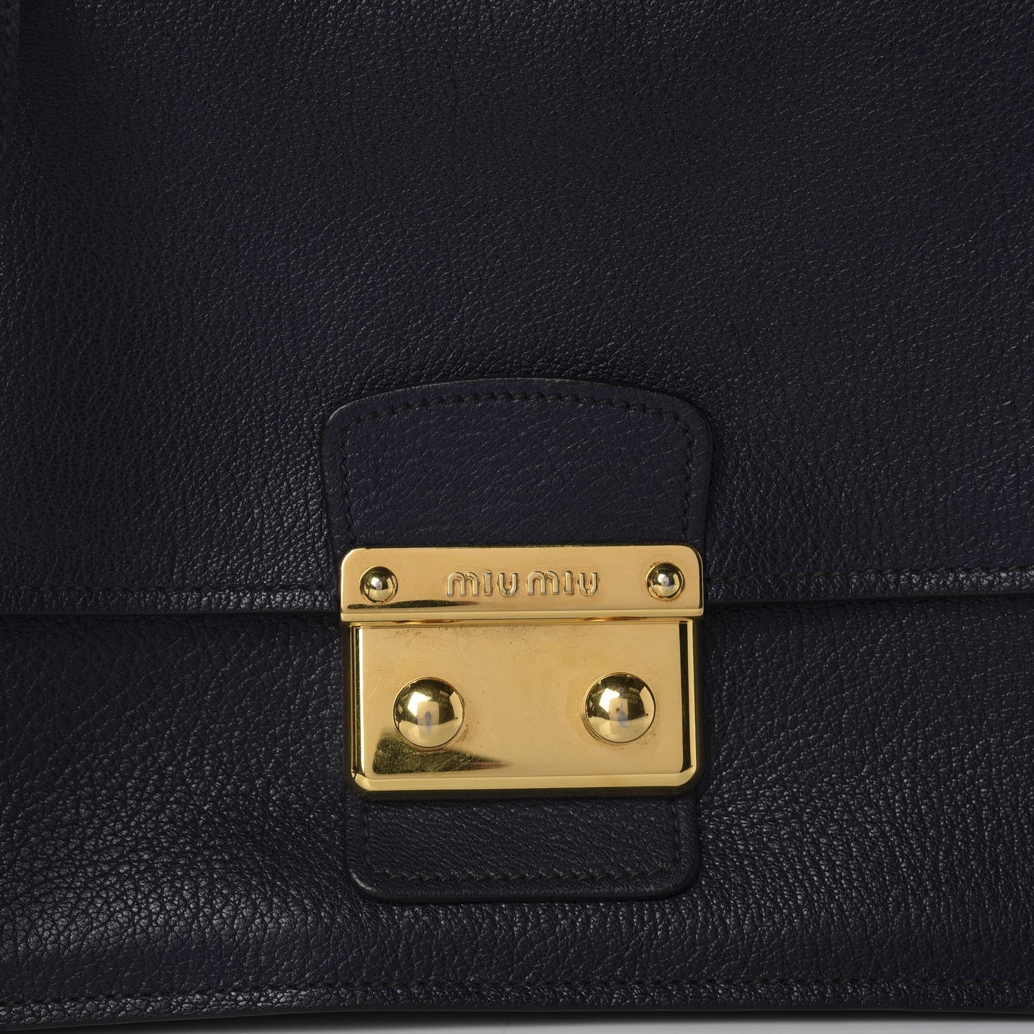 Miu Miu Goatskin Madras Shoulder Bag Navy 13 of 13