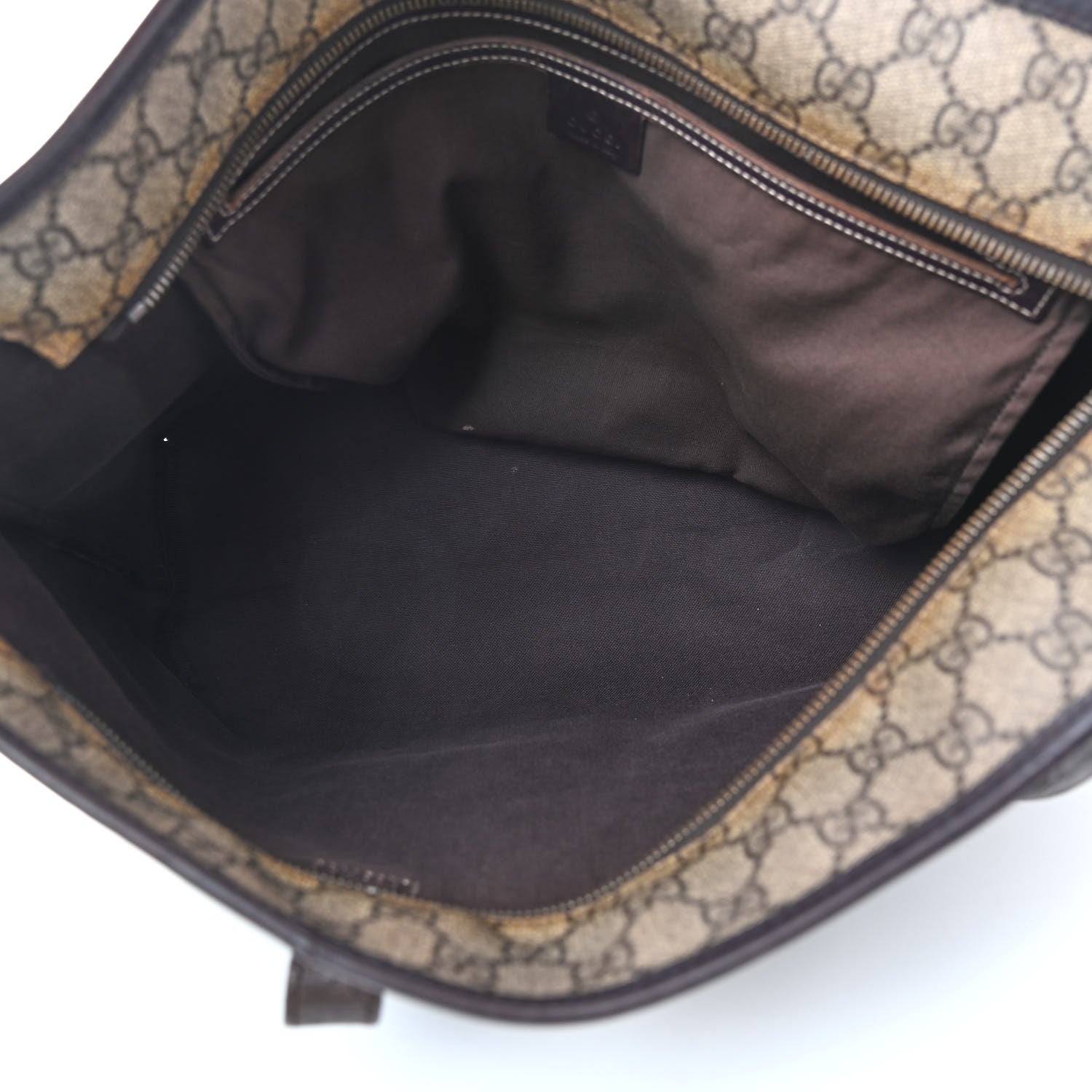 Gucci GG Supreme Monogram Medium Zippered Shopping Tote Dark Brown 5 of 11