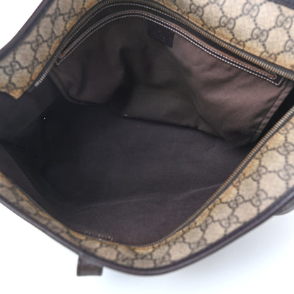 Gucci GG Supreme Monogram Medium Zippered Shopping Tote Dark Brown 5 of 11