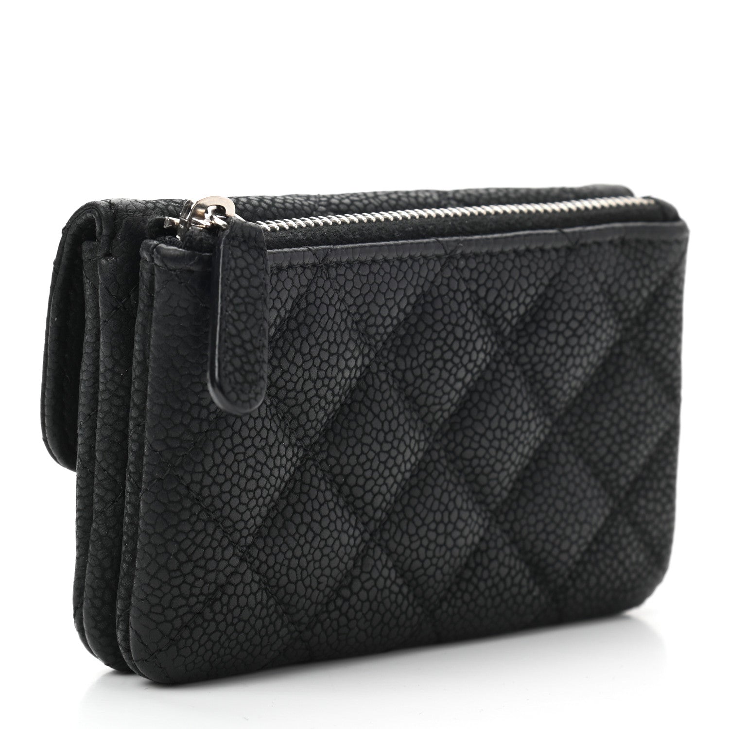 Chanel Iridescent Caviar Quilted Coin Purse Black 3 of 8