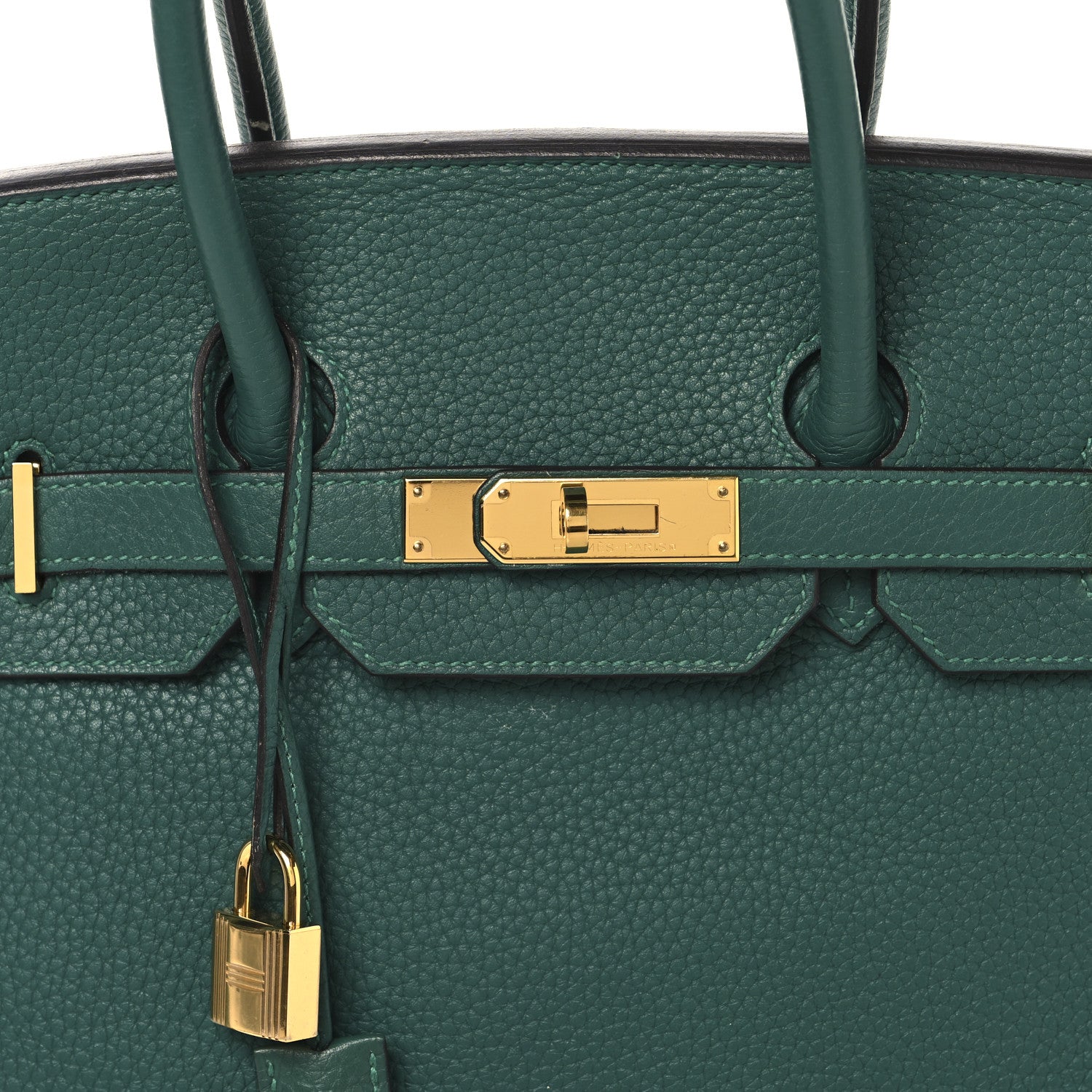 Hermes Taurillon Clemence Birkin 35 Malachite 8 of 17