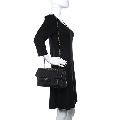 Chanel Lambskin Contrast Stitched Single Flap Black 2 of 11