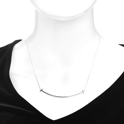 Tiffany Sterling Silver Large T Smile Pendant Necklace 2 of 4