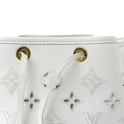 Louis Vuitton Calfskin Monogram Cutout Petit Noe White 7 of 9