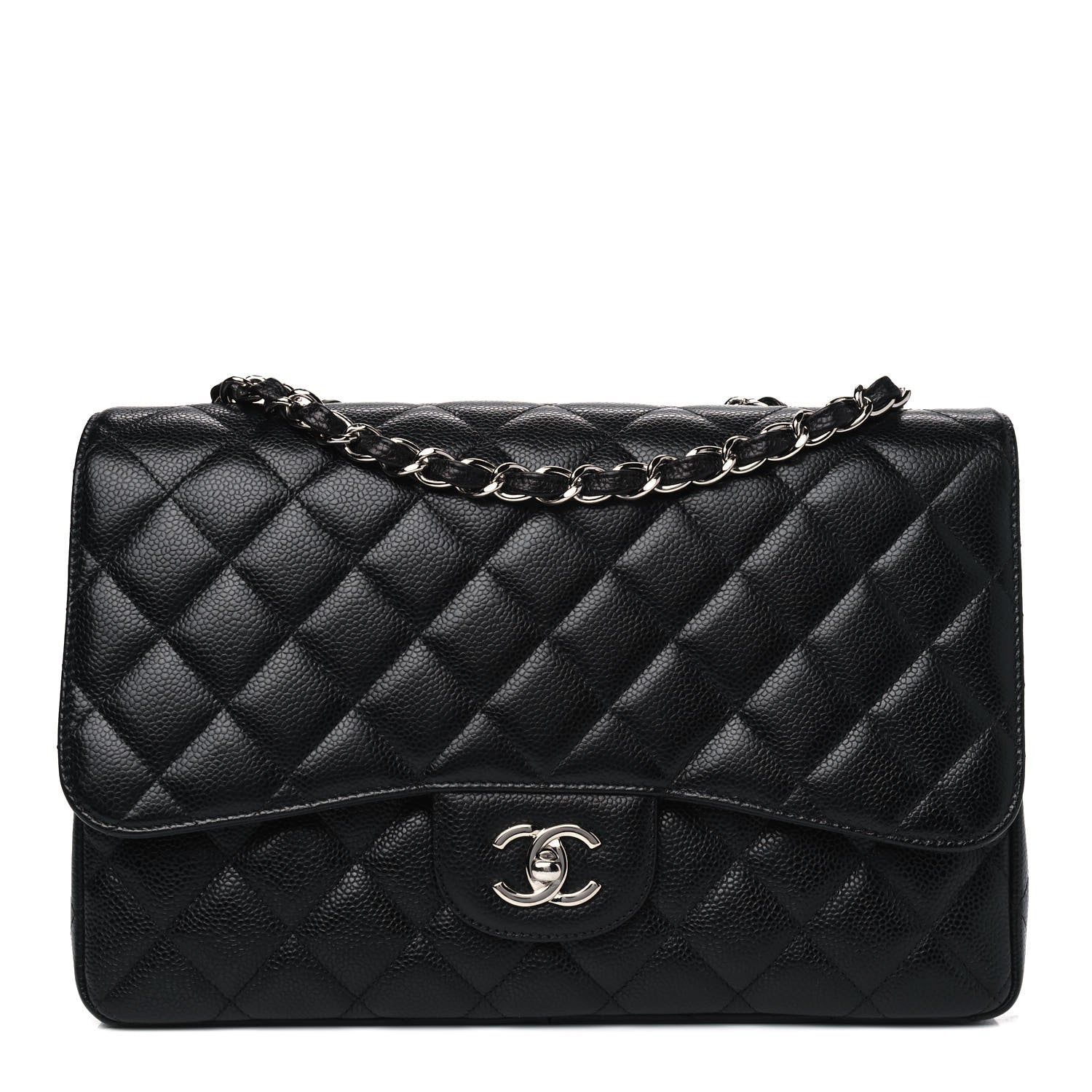 Chanel Caviar Quilted Jumbo Single Flap Black 1 of 5