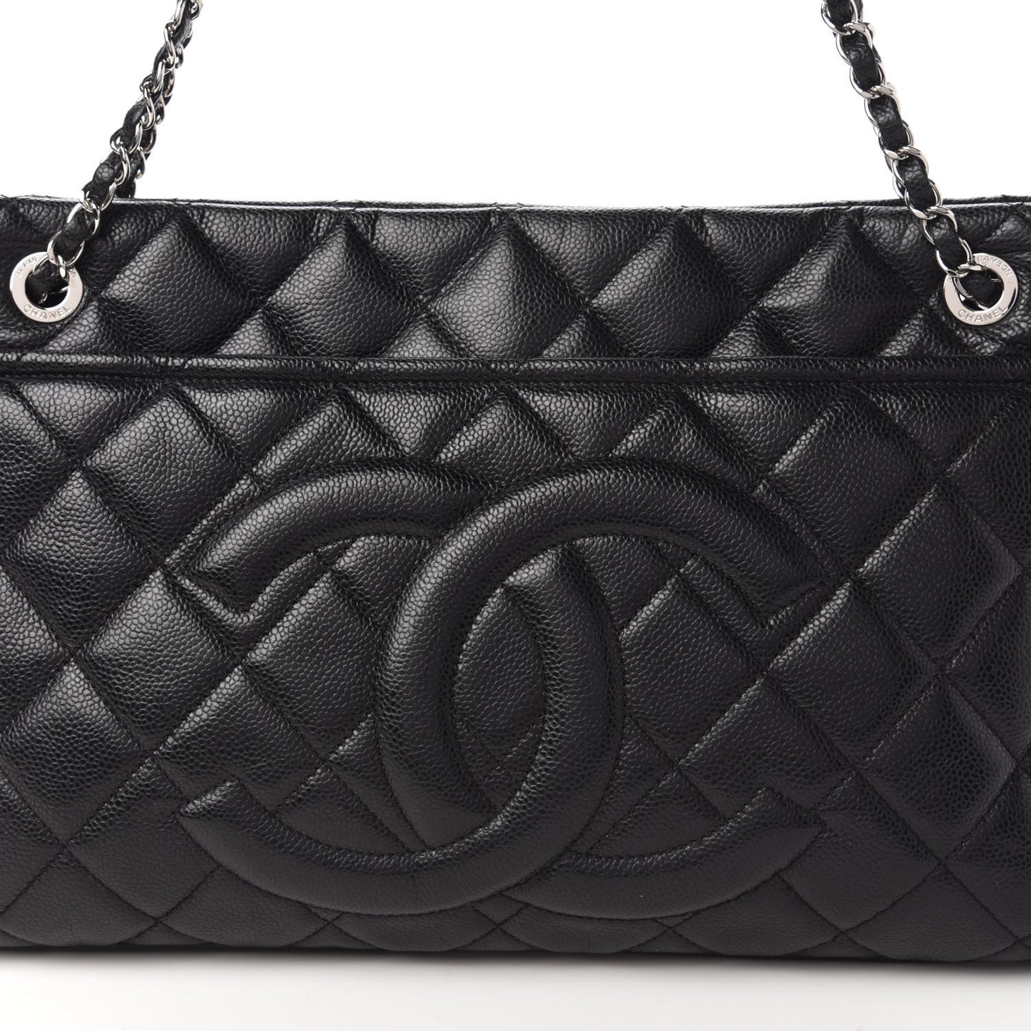 Caviar Quilted Timeless CC Soft Tote Black