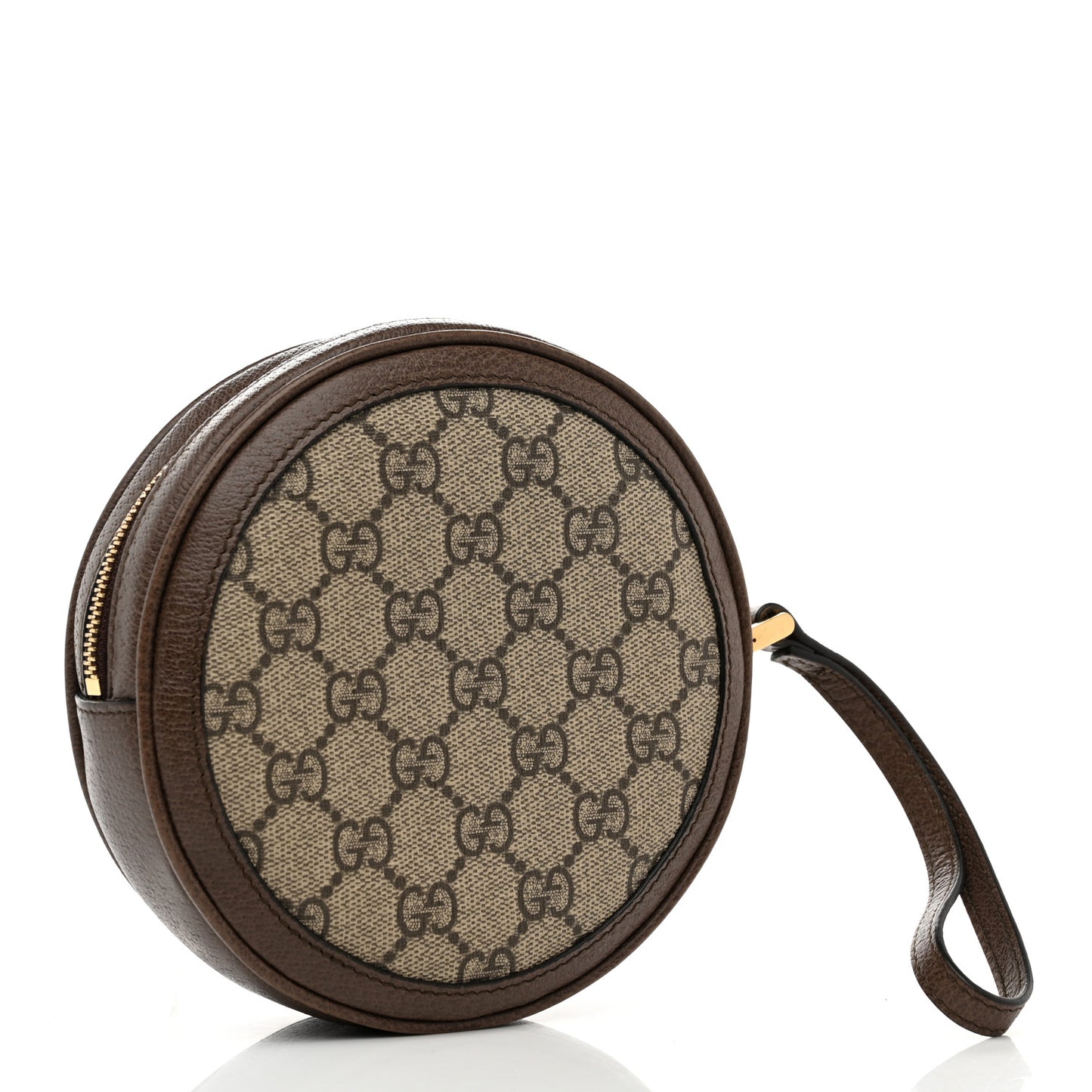 GG Supreme Monogram Web Ophidia Circle Wristlet Beige New Acero