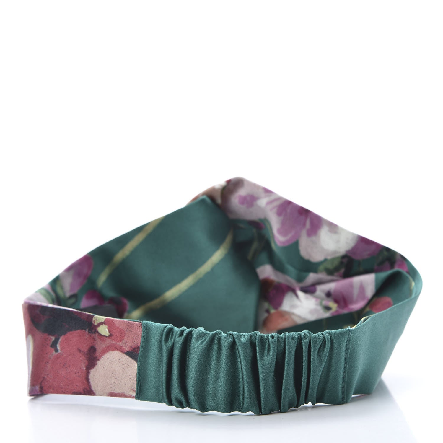Gucci Silk Blooms Print Duchesse Headband Grass 3 of 7