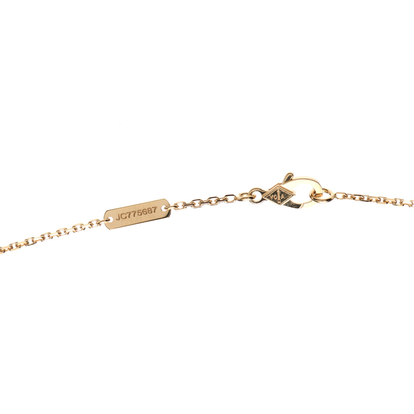 18K Yellow Gold Mother of Pearl Vintage Alhambra Pendant Necklace