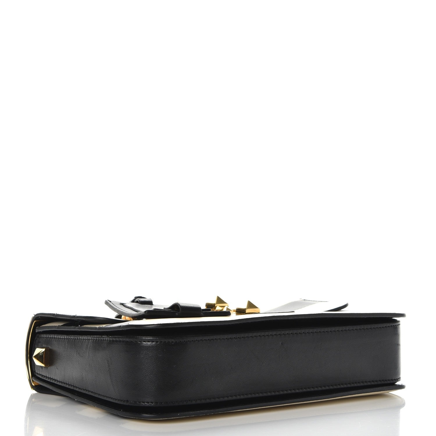 Valentino Garavani Nappa Striped B-Rockstud Flap Black Light Ivory 5 of 9