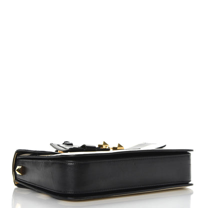 Valentino Garavani Nappa Striped B-Rockstud Flap Black Light Ivory 5 of 9