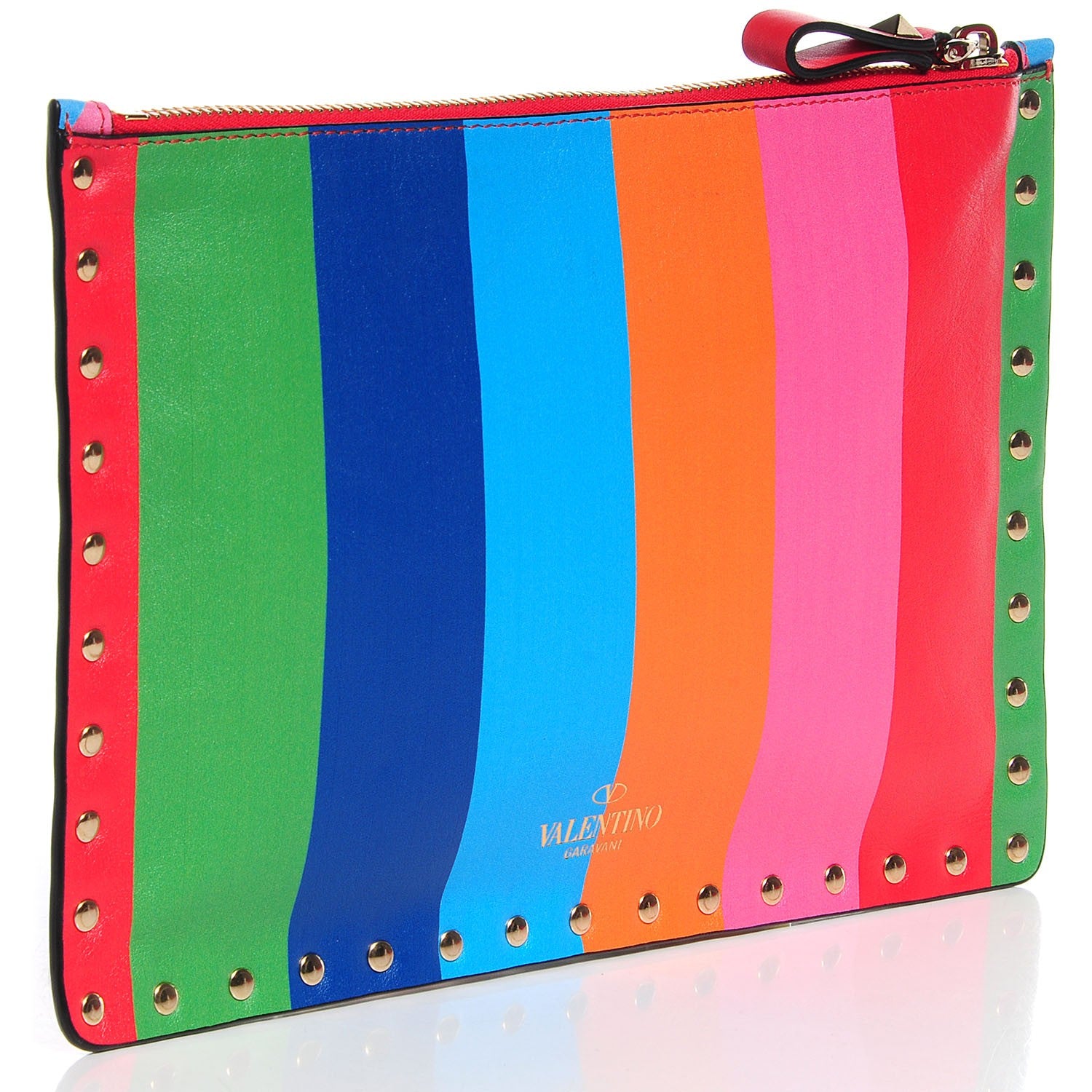 Valentino Garavani Vitello 1973 Medium Rockstud Zip Pouch Multicolor 3 of 7