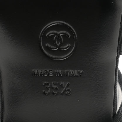 Chanel Grosgrain Chain CC Logo Bow Sandals 35.5 Black 7 of 13