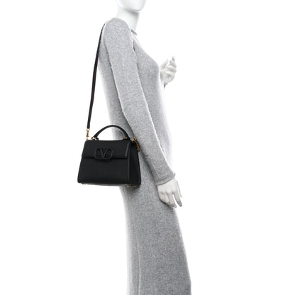 Valentino Garavani Grainy Calfskin Small VSling Top Handle Bag Black 2 of 9