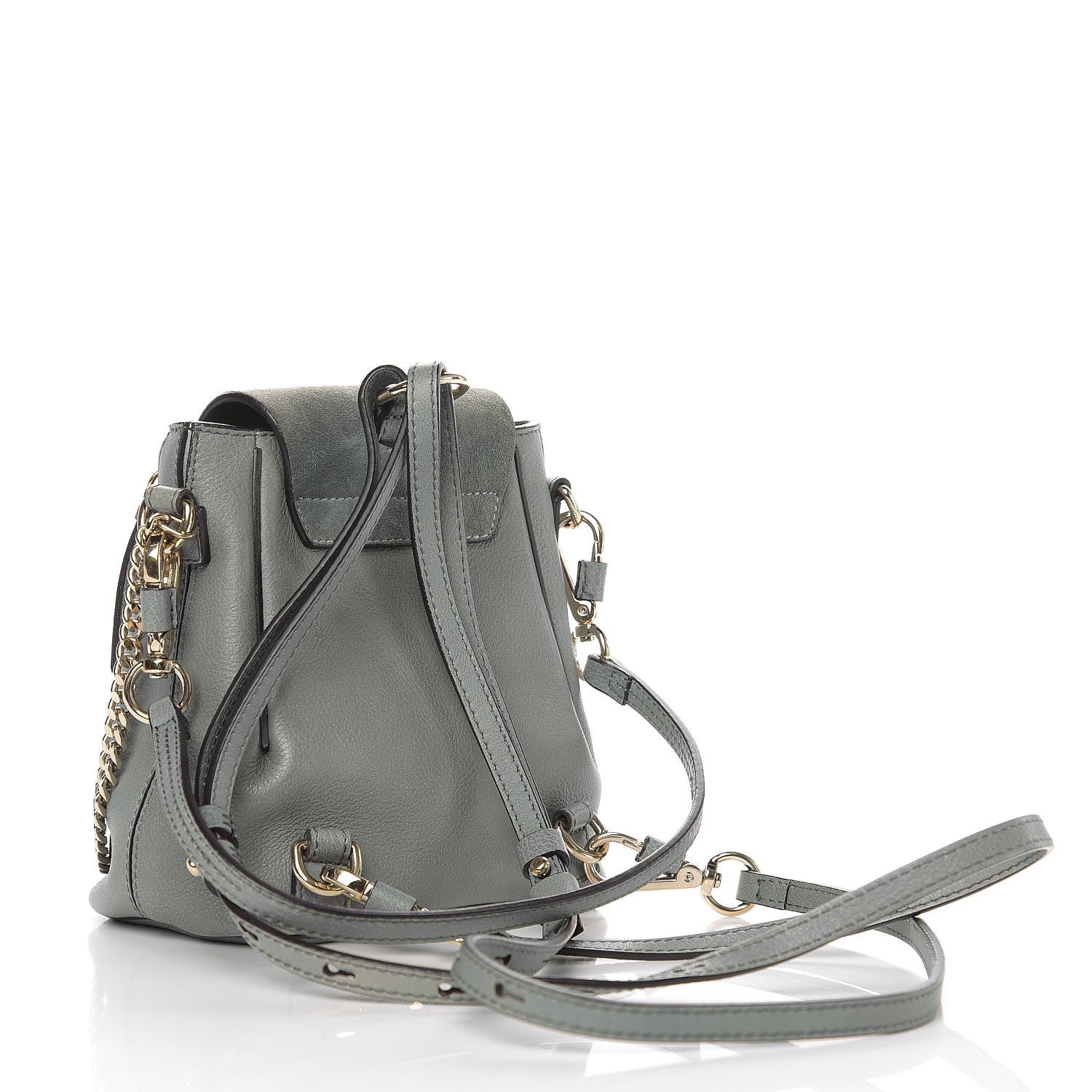 Chloe Suede Calfskin Mini Faye Backpack Cloudy Blue 2 of 10