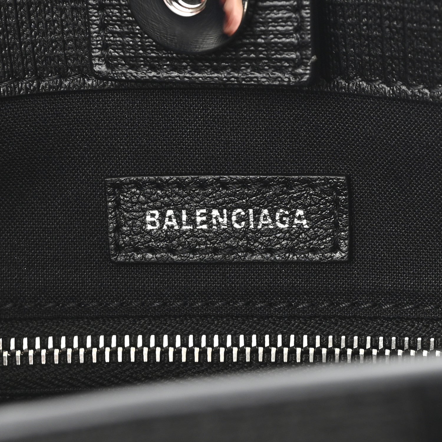 Balenciaga Squared Calfskin Logo North South Shopper Tote XXS Black 6 of 10