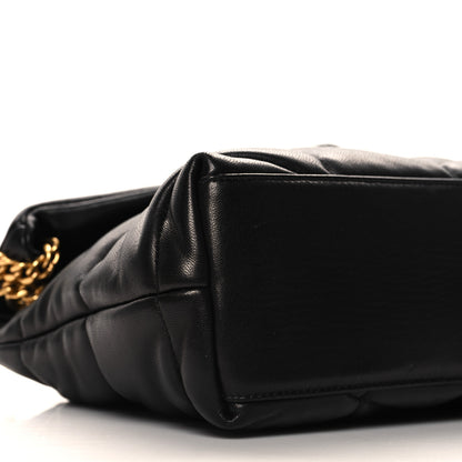 Saint Laurent Lambskin Quilted Small Loulou Puffer Monogram Chain Satchel Black 9 of 10