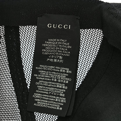 Gucci Grained Calfskin Logo Baseball Hat M 58 Black 6 of 7
