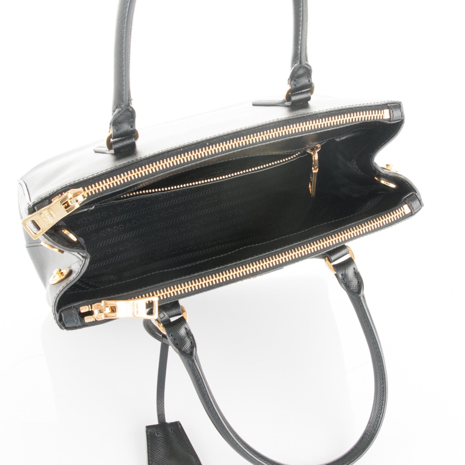 Prada Saffiano Small Galleria Double Zip Tote Black 6 of 9