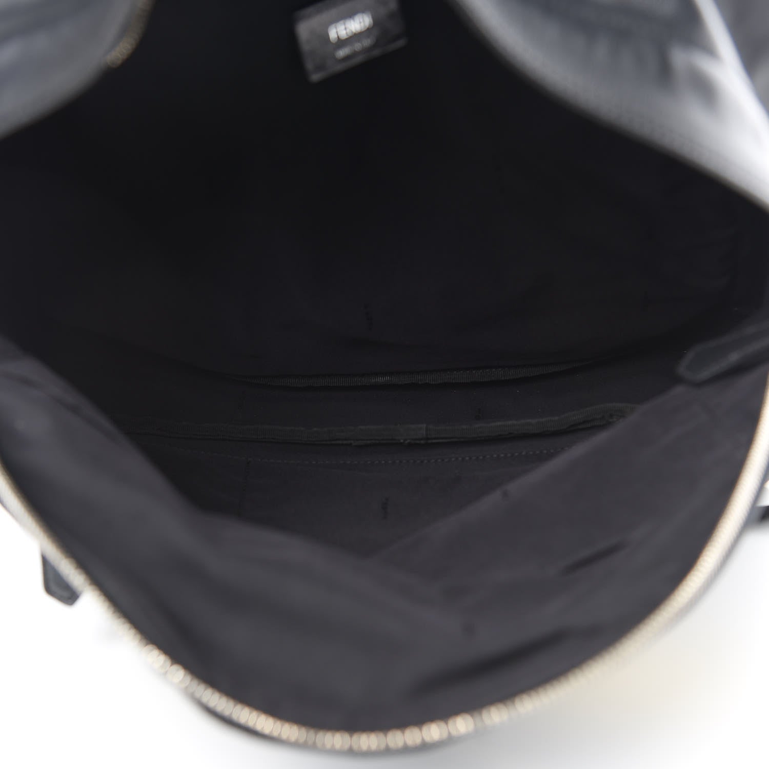 Fendi Nylon Vitello Liberty Vitello Dolce Monster Eyes Rounded Backpack Black Sunflower 5 of 14