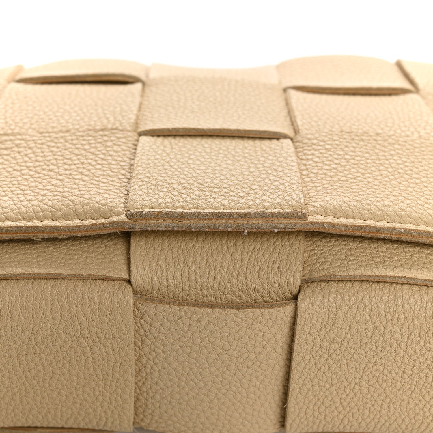 Bottega Veneta Grained Calfskin Maxi Intrecciato Cassette Crossbody Bag Porridge 12 of 14
