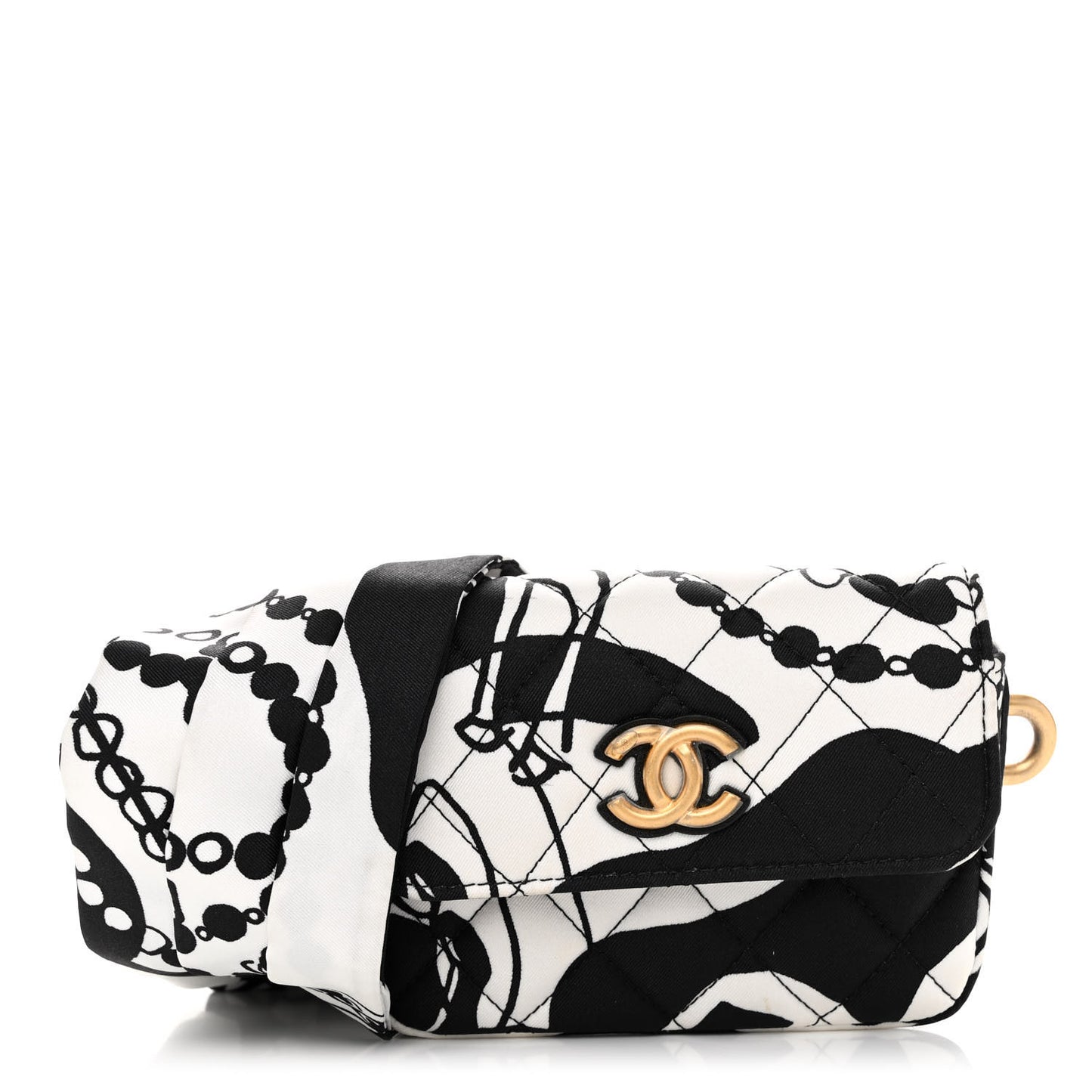 Canvas Printed Deer Coco Mini Crossbody Flap Gray Black