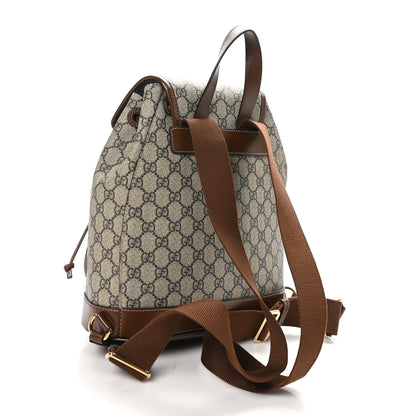 Gucci GG Supreme Monogram Azalea Calfskin Retro Interlocking G Buckle Backpack Beige Ebony Brown Sugar 3 of 10