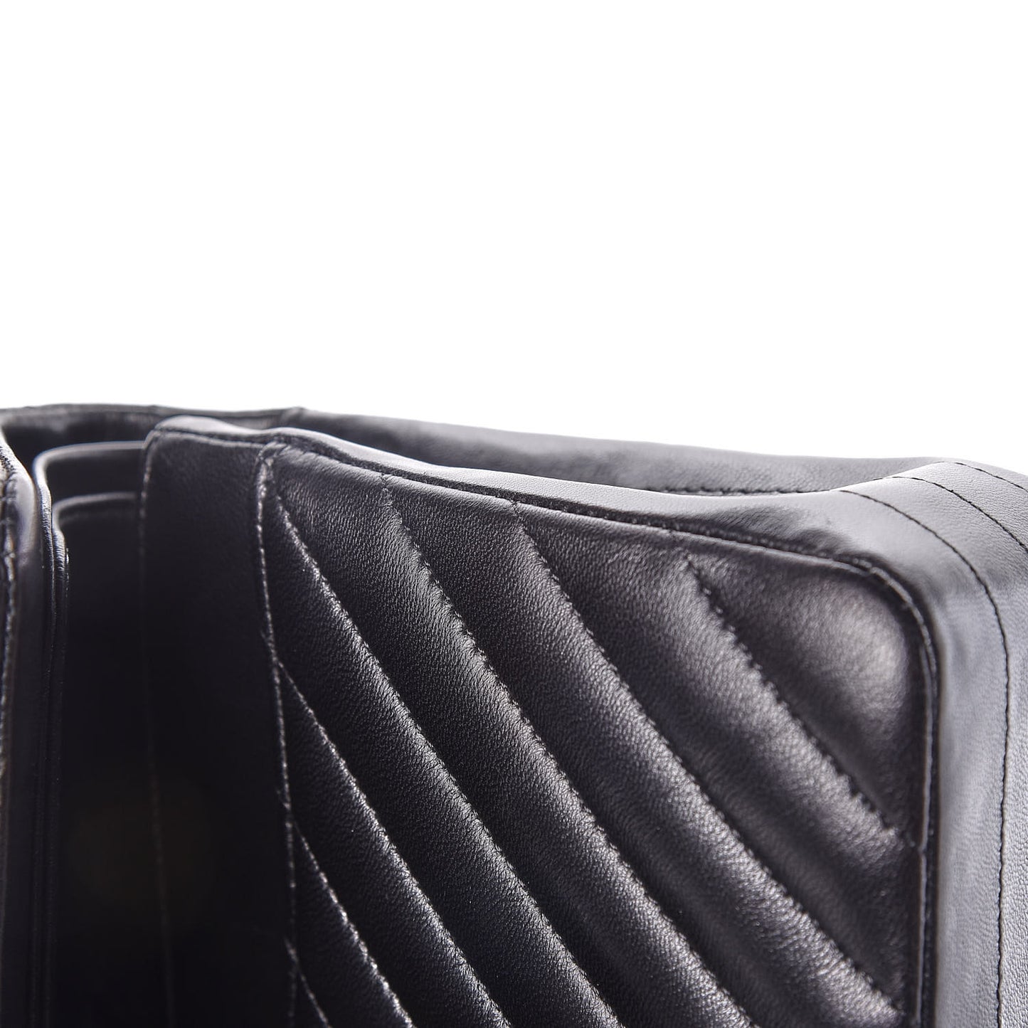 Lambskin Chevron Quilted Medium Double Flap So Black